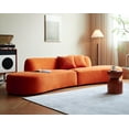 thumbnail image 3 of US Pride Furniture 132.3 inch Large Size Elegant Half Moon Design Curved 6-Seat Sofa with High-Density Foam Filled Red Orange, 3 of 8