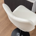 thumbnail image 3 of YOUNIKE Faux Leather Upholstered Bar stools Set of 2, Adjustable Swivel Bar Chair, Counter Height Chairs with Back and Footrest, White, 3 of 13