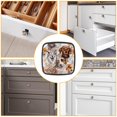 thumbnail image 6 of 4 Pcs Cabinet Handle Drawer Pulls Different Dogs Heads Knobs with Screws Square Furniture Office Cabinet Knob Decoration, 6 of 7