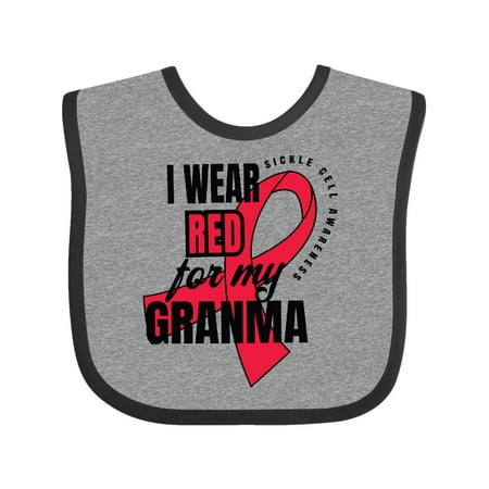 

Inktastic Sickle Cell Awareness I Wear Red For My Granma Gift Baby Boy or Baby Girl Bib