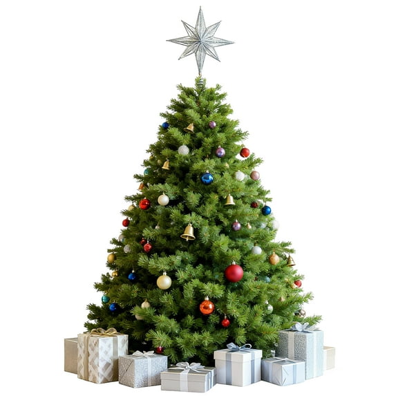 GOBWCOT 7.8" Star of Bethlehem Christmas Tree Topper Star Christmas Tree Top Illuminated Christmas Tree Top Ornament For Christmas Tree Decorations (Silver)