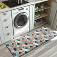 thumbnail image 3 of Orange Green White Checkerboard Checkered Pattern Kitchen Rug Mat,Kitchen Runner Rugs Non Skid Washable,Decorative Kitchen Floor Mats for Kitchen,Sink,Laundry,17"x47.2", 3 of 7