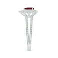 thumbnail image 3 of ANGARA Natural Split Shank Pear Ruby and Diamond Double Halo Ring in 14K White Gold for Women (Size-6x4mm) | July Birthstone, Birthday, Anniversary, Jewelry Gift for Women | Natural Ruby Ring, 3 of 9