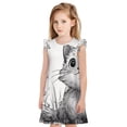 thumbnail image 1 of Balery Cute Cat Meadow Sketch Camisón de princesa para niñas, pijama de algodón con mangas abullonadas, suave y bonito.-Medium, 1 of 6