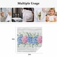 thumbnail image 5 of Cloth Napkins Set of 2 - 20x20 Inches, Blue Pink Hydrangea Washable Reusable Table Napkins, Eucalyptus Leaves Wooden Summer Botanical Soft Absortbent Dining Napkin for Party Wedding Hotel Restaurant, 5 of 8
