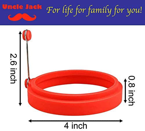 Uncle Jack Silicone Round Pancake Ring Egg Rings 4 Pieces 