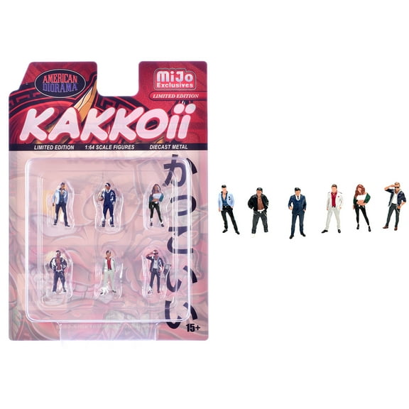 "Kakkoii" 6 piece Diecast Figures Set 1/64 Scale Models by American Diorama