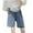 Blue, variant on Taqqpue Women's Materntiy Denim Shorts Over The Belly Comfy Stretch Bermuda Jean Shorts Comfy Summer Solid Color Pregnancy Shorts