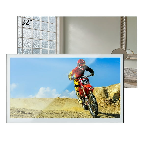 Elecsung 32 inches Smart Mirror TV 4K UHD Google Compatible Waterproof IP66 Bathroom Use Bathtub Vanishing Wall LED Television