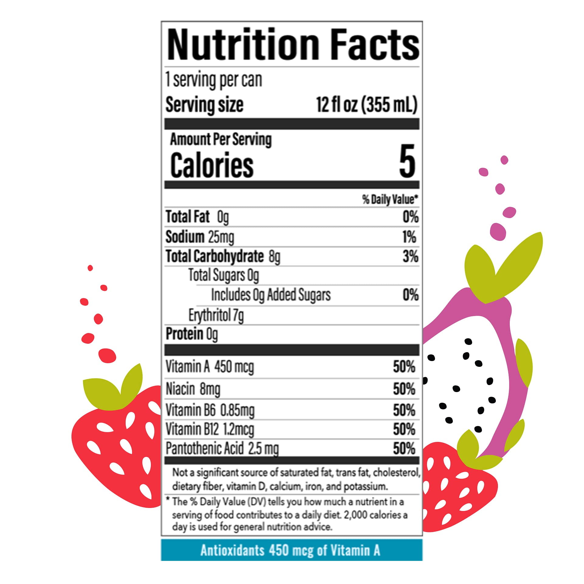BUBBL'R pitaya berry nect'r, Antioxidant Sparkling Water with Natural Caffeine, 0g Sugar, Gluten Free, All Natural Flavors, 12 Fl Oz Cans, 12 Count
