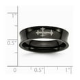 thumbnail image 2 of Stainless Steel Crosses and Black-plated 6mm Band Ring - Size 6.5, 2 of 2