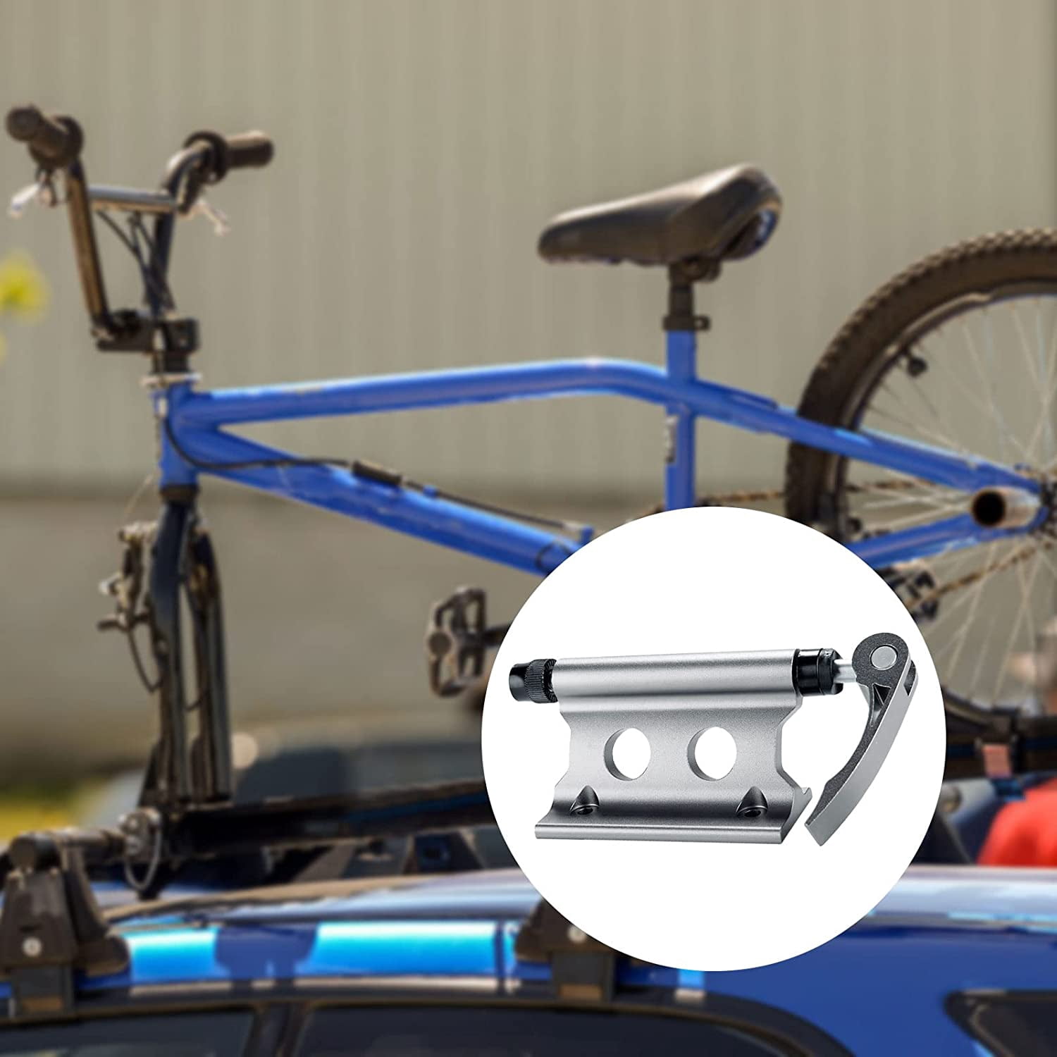 ABPETE 2PCS Bike Rack Carrier Fork Mount, Universal Alloy Bike Block Fork Lock Mount,Securely Holds All Bicycles & Fits Any Flat Surface for Safe Transportation - Heavy Mountain Bikes, Road Bicycles
