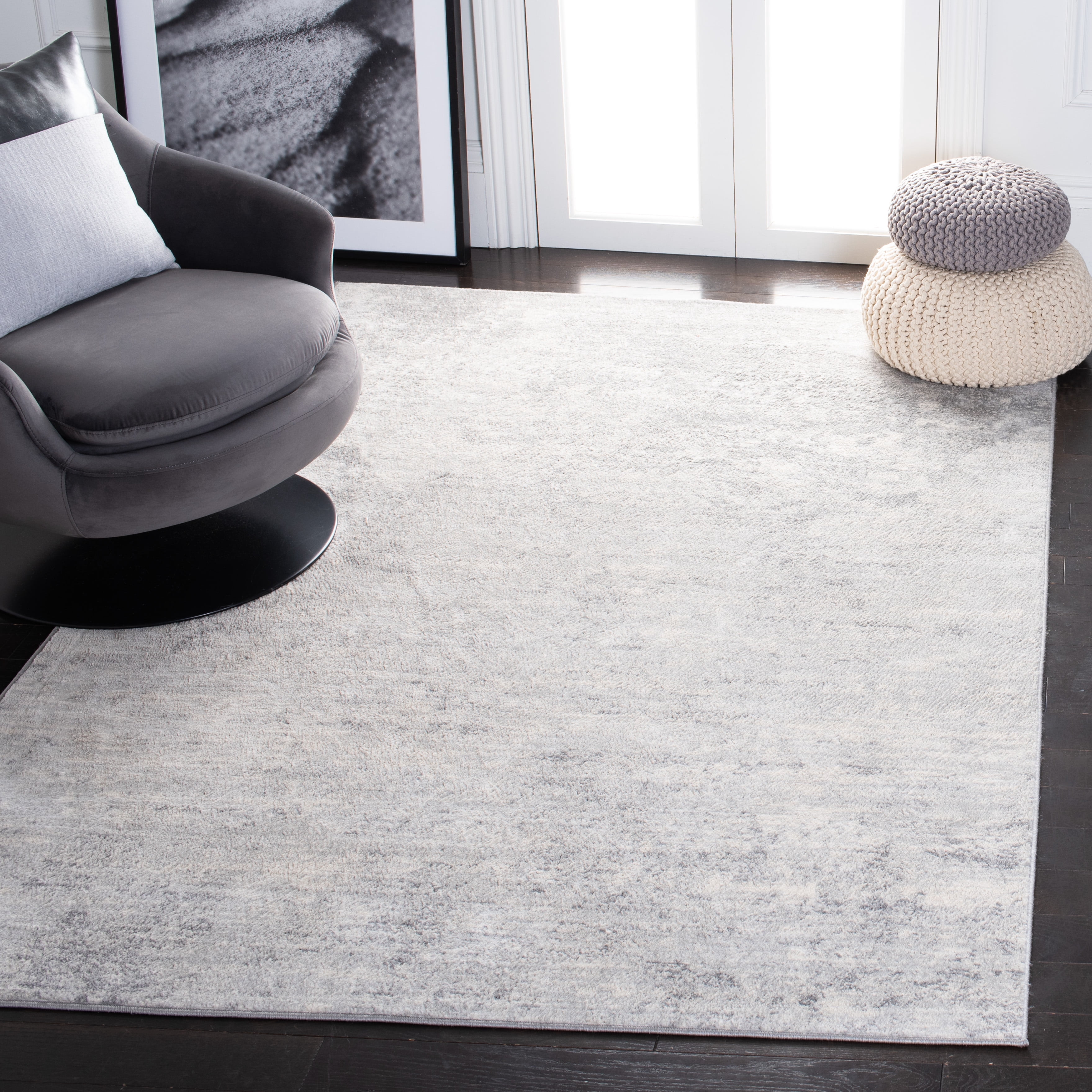 SAFAVIEH Brentwood Ainslee Abstract Area Rug, Ivory/Grey, 5'3" x 7'6"