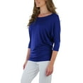 thumbnail image 3 of ToBeInStyle Women's Boat Neck Dolman Style Blouse, 3 of 6
