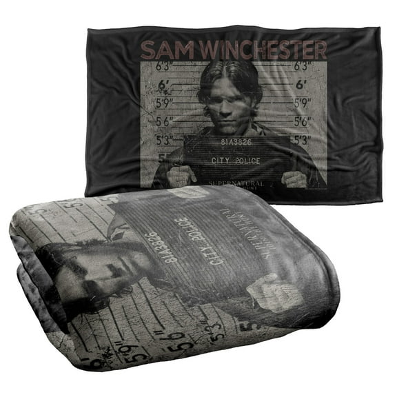 Supernatural Sam Mug Shot Silky Touch Super Soft Throw Blanket 36" x 58"