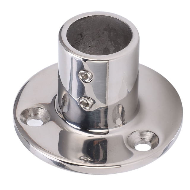 Base Ronde pour Main Courante de Bateau, Raccord de Base Ronde en Acier Inoxydable 316 pour Tube de 25mm/1 Po