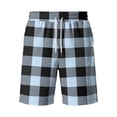 thumbnail image 4 of Resicozy Casual Plaid Shorts for Men 2026 Casual Relaxed Fit Drawstring Elastic Waist Shorts with Pockets Sky Blue 5XL, 4 of 5