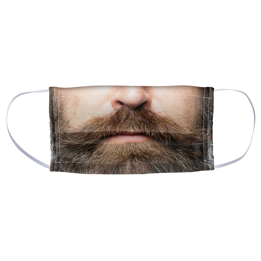 Hipster Beard 1-Ply Reusable Face Mask Covering, Unisex