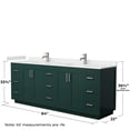 thumbnail image 6 of Wyndham Collection Miranda 84" Metal Double Bathroom Vanity in Green/Nickel, 6 of 7
