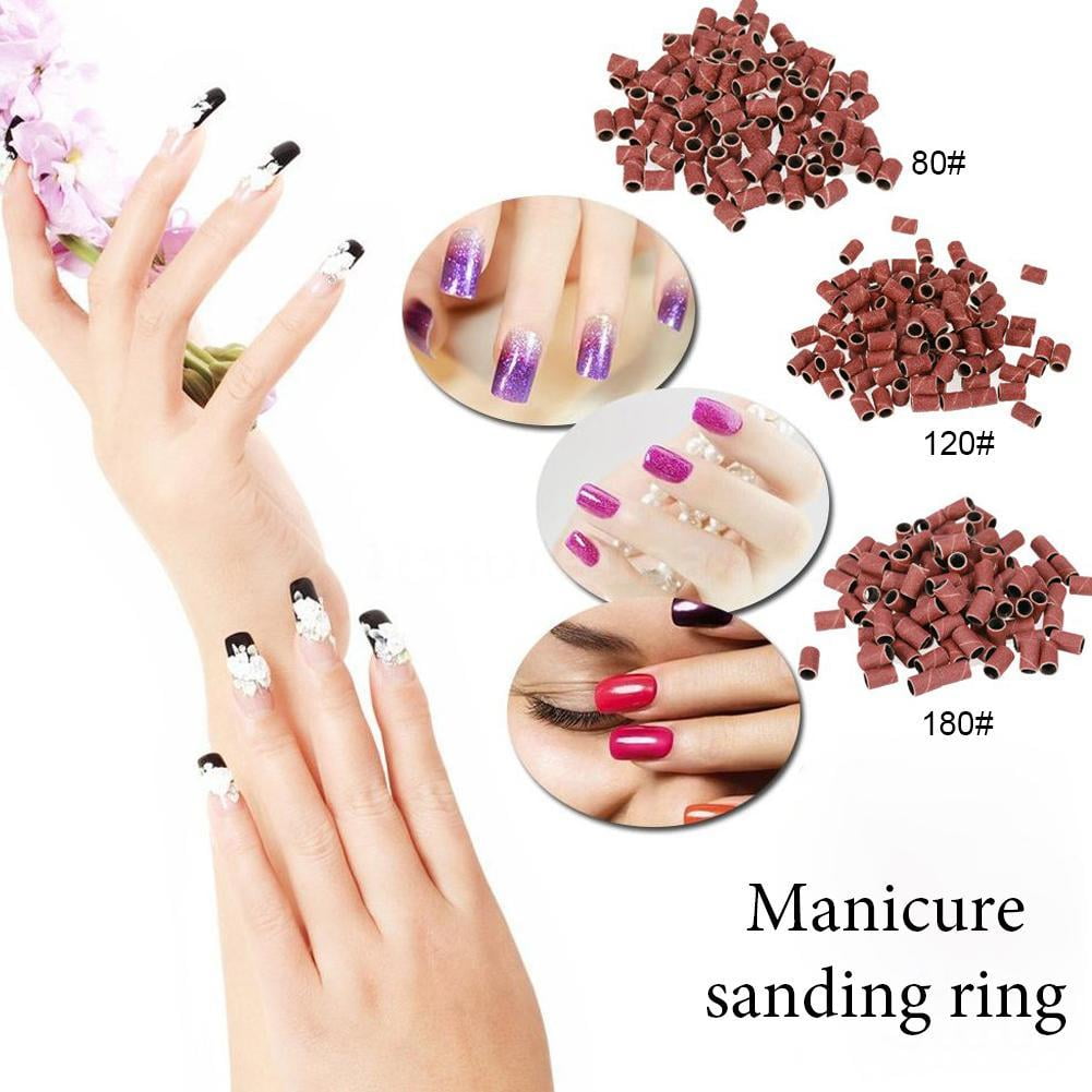 100pcs Sanding Band Drill File Machine Bits Ring For Nail Art