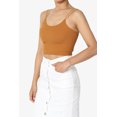 thumbnail image 3 of TheMogan Women's Solid Spaghetti Straps Ribbed Seamless Stretch Crop Cami Tank Top, 3 of 7