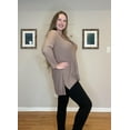 thumbnail image 4 of CASSIE LIZ Plus Size Tops 3X Long Sleeve Fall Womens Shirts Fashion V Neck Khaki Tunics Waffle Knit Tee Loose Fit Winter Blouses Casual Slit Hem Pullover 3XL 22W 24W, 4 of 6