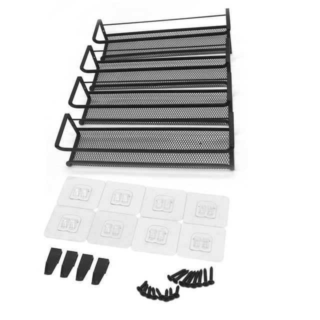 Organizador de estante de especias colgantes, organizador de especias de especias para el espacio de especias para el gabinete de cocina, puerta de 4pcs