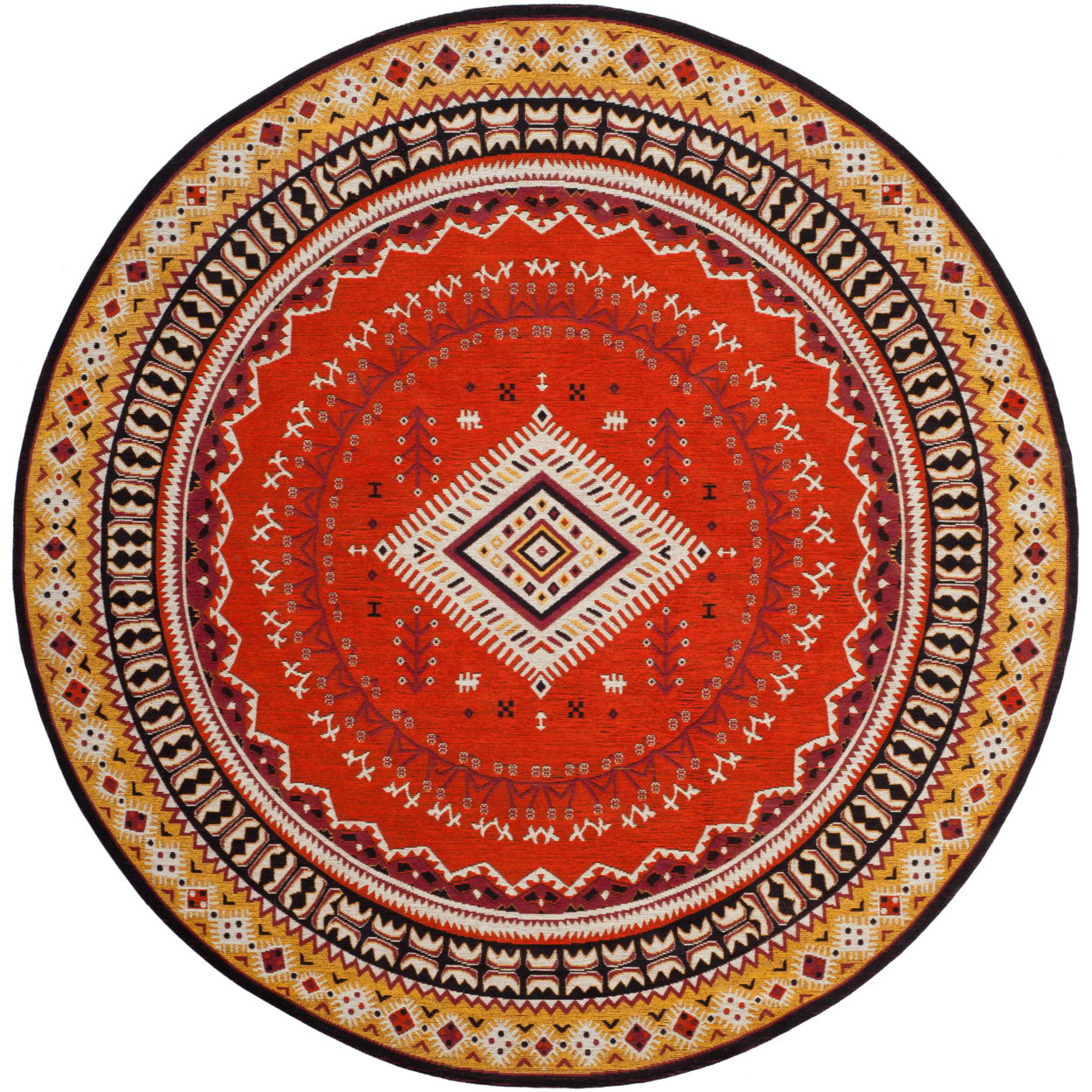 thumbnail image 4 of SAFAVIEH Classic Vintage Clarette Chevron Bordered Runner Rug, Orange/Gold, 2'3" x 8', 4 of 9