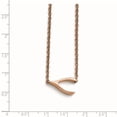thumbnail image 2 of Chisel Stainless Steel Polished Rose IP-plated Sideways Wishbone Necklace, 2 of 2