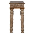 thumbnail image 4 of Mid Century Modern Solid Wood Carved Distressed Console | Farmhouse Coastal Entry Hallway Table | Transitional Sofa Table | Rustic White, 4 of 8