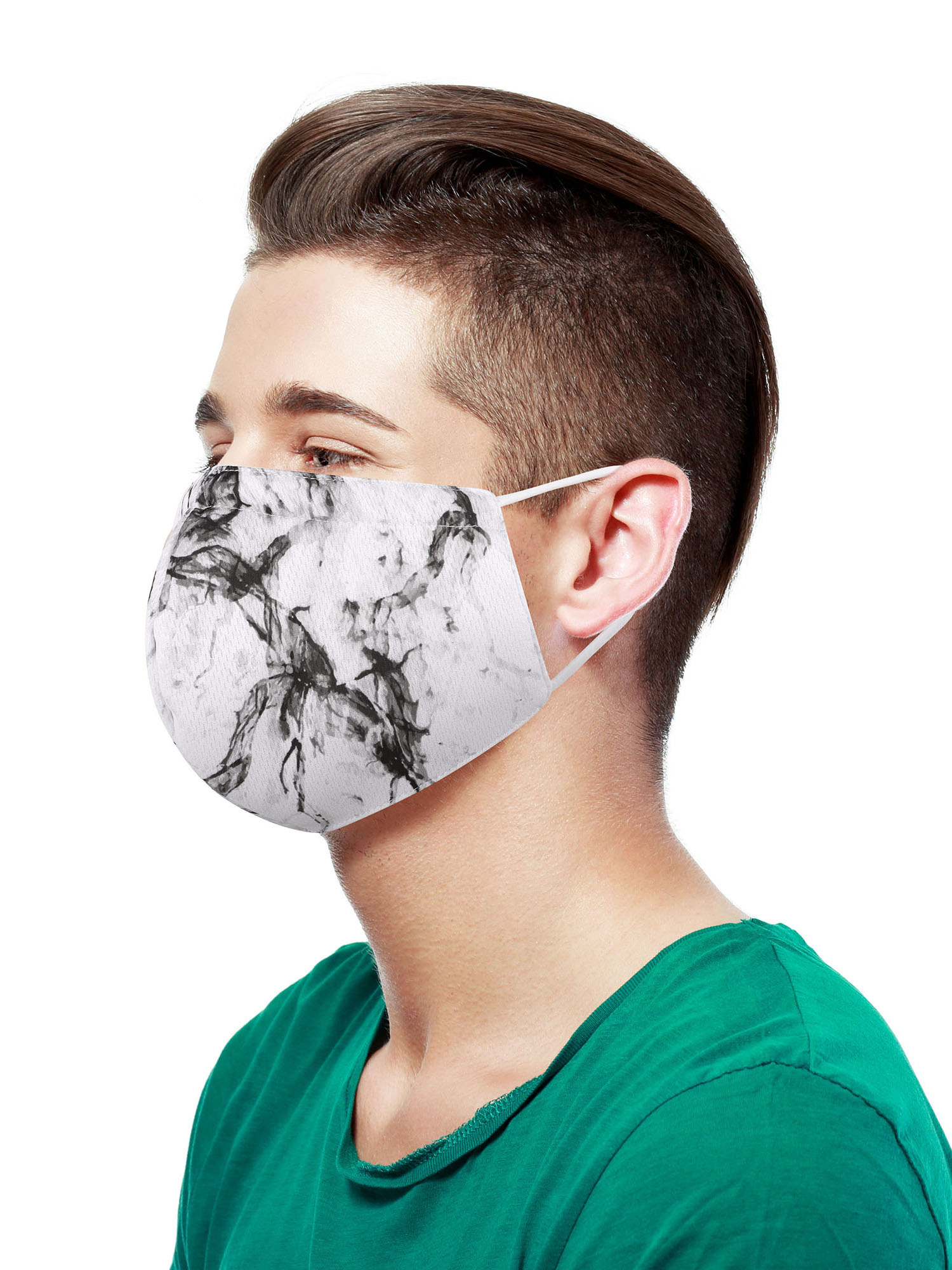 5 Pcs Unisex Face Mask, Reusable Cloth Mask Print Washable Masks Marble Black - image 2 of 4