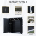 thumbnail image 3 of Remise de Rangement Extérieure Noire 5x3 Pi - Armoire de Patio en Résine Résistante aux Intempéries pour Outils, Coussins et Rangement de Vélos - Verrouillable - Durable et Assemblage Facile, 3 of 8