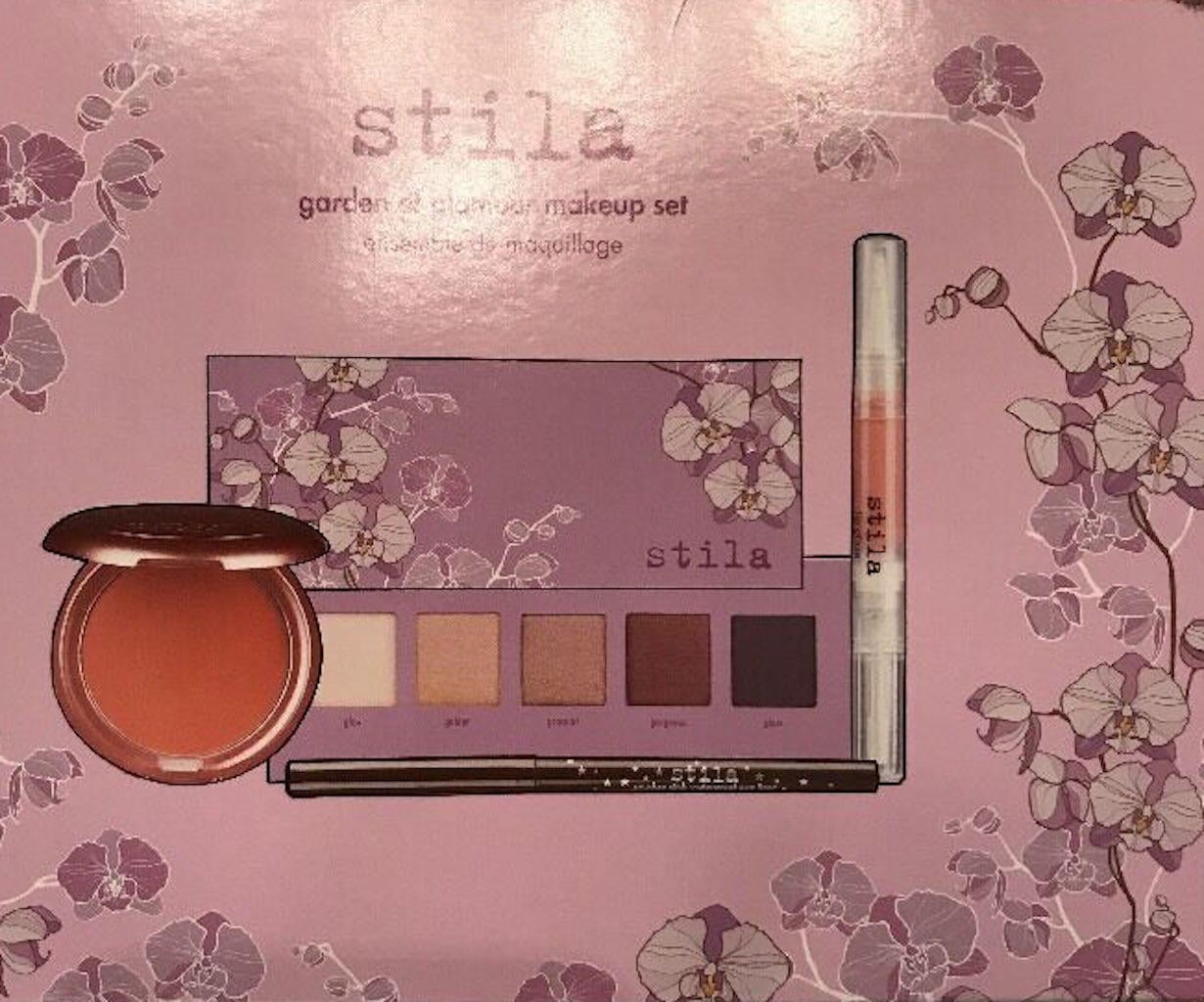 Stila Garden Of Glamour Set 5 Eye Shades- Peony Convertible Color -Liner Damsel