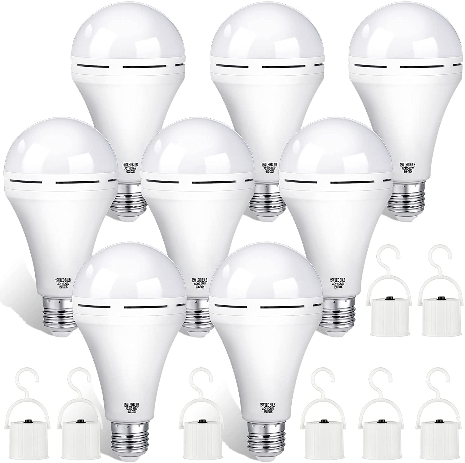 Rechargeable Emergency LED Light Bulb White 6500K Battery Backup for