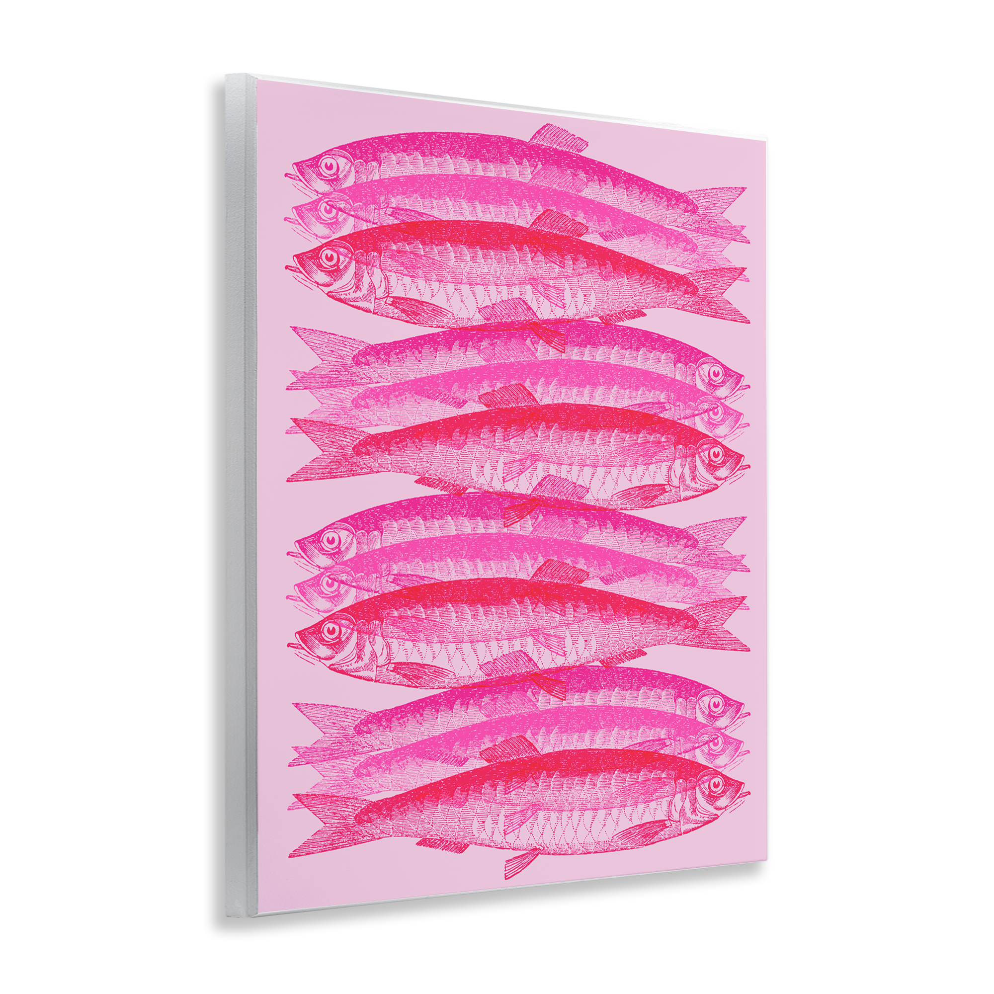 Stupell Industries Pink Layered Fish Animals & Insects Painting Unframed Art Print Wall Art, 11 x 14
