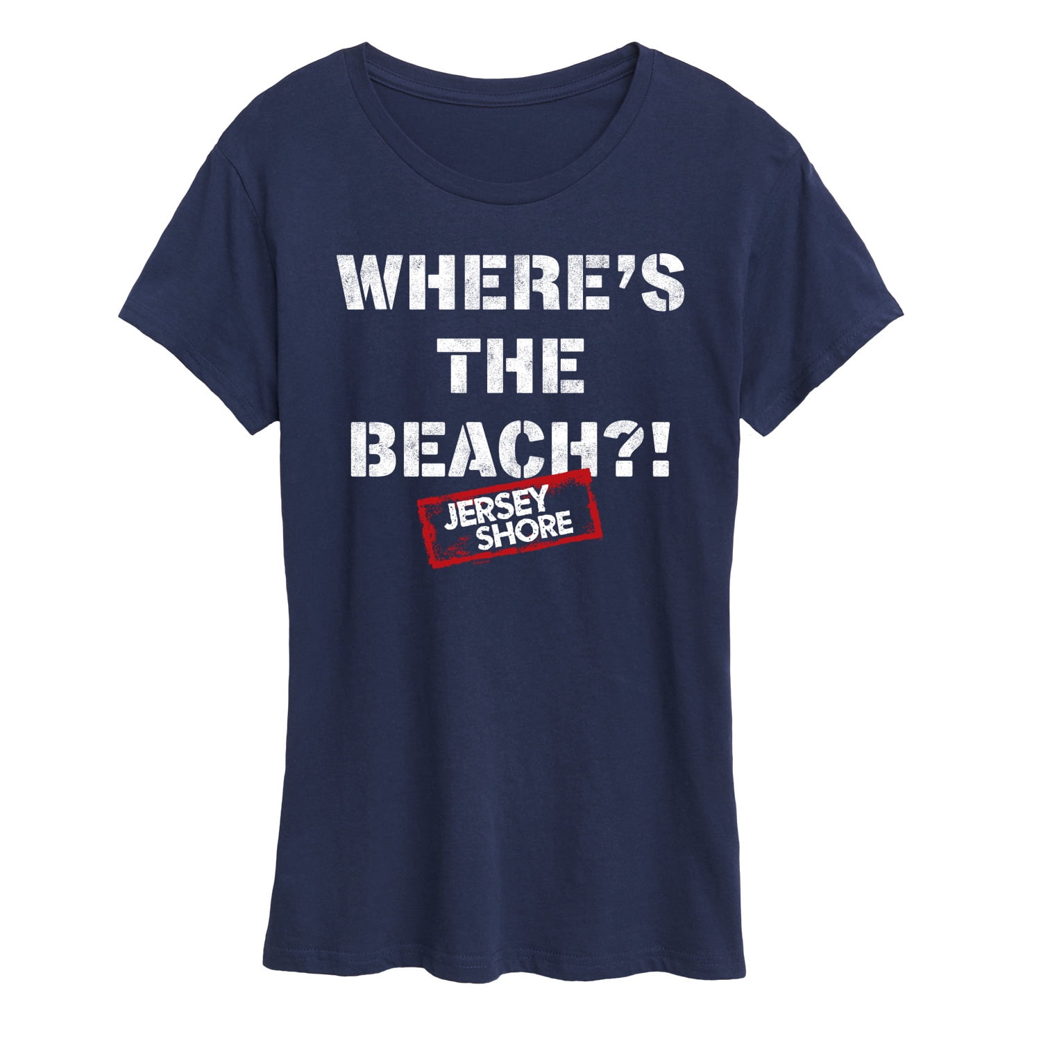 Jersey Shore Wheres The Beach Women's Short Sleeve Graphic T