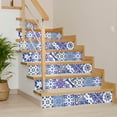 thumbnail image 5 of Mi Alma Removable Vinyl Retro White Blue Backsplash Tile Stickers, 24pcs, 5 of 11