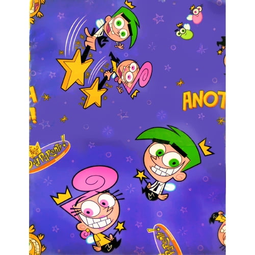 Details about   Vintage Fairly Odd Parents Gift Wrap Sheet Set Of 2 Birthday Party 8.33 sq Ft. 