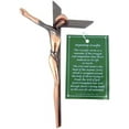 thumbnail image 4 of Two Toned Pewter with Copper Finish Serpentine Cross Wall Crucifix, Religious Home Decor, 6 Inch, 4 of 8