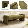 thumbnail image 3 of Tina's Home 58'' Upholstered Bench Chenille Boucle Modern Accent Bench End of Bedroom Entryway Moss, 3 of 7