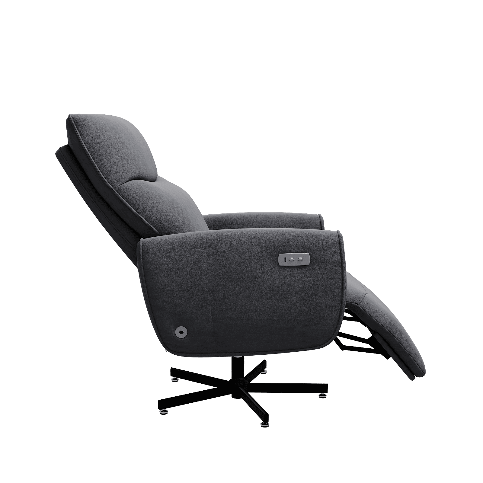Power Swivel Recliner Chair with USB & Type-C Charging, Electric Reclining Rocker with 360° Swivel, Velvet Upholstered Accent Chair for Living Room, Dark Gray