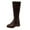 Coffee, variant on Hinvhai Women's Knee High Boots - Stylish and Comfortable Round Toe Flat Tall Casual Riding Combat Boots with Side Zipper Closure for Fall and Winter Wear for Women Coffee 9.5(43)