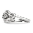 thumbnail image 3 of Sterling Silver Rhodium-plated Polished and Textured Fancy CZ Ring, 3 of 4