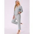 thumbnail image 2 of DARING DIVA Women's Soft Modal Button Down Pajama Sets S Gray, 2 of 5
