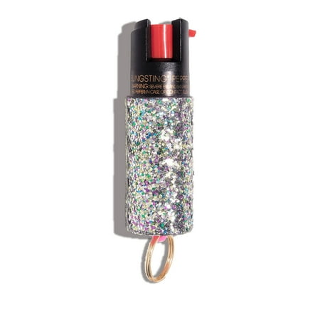 BLINGSTING Essentials Maximum Strength Pepper Spray with Key Ring, Confetti, .5 Ounces