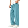 thumbnail image 7 of LJEFF Kids Elastic Waist Wide Leg Pants, Loose Solid Color Casual Soft Boys and Girls Trousers Light Blue Size 4 T, 7 of 7