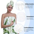 thumbnail image 6 of Colevkie 2 Pcs Bath Skirt & Shower Cap Set for Women Polyester Adjustable Quick Drying Bath Wrap Set for Shower Spa Sauna Printed Flowers Pattern, 6 of 8