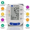 thumbnail image 2 of Mabis Wrist Blood Pressure Monitor Clinically Accurate to Detect Pulse and Irregular Heartbeat While Storing up to 120 Readings with Date and Time, White, 2 of 7