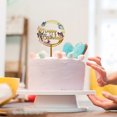 thumbnail image 3 of Gold Cake Topper Acrylic Happy Birthday Flower Dessert Toppers, 3 of 6