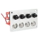 thumbnail image 4 of Panel de interruptor marino de 4 bandas LED azul botón de bloqueo automático DC12V 16A Universal para coche barco RV camión, 4 of 12